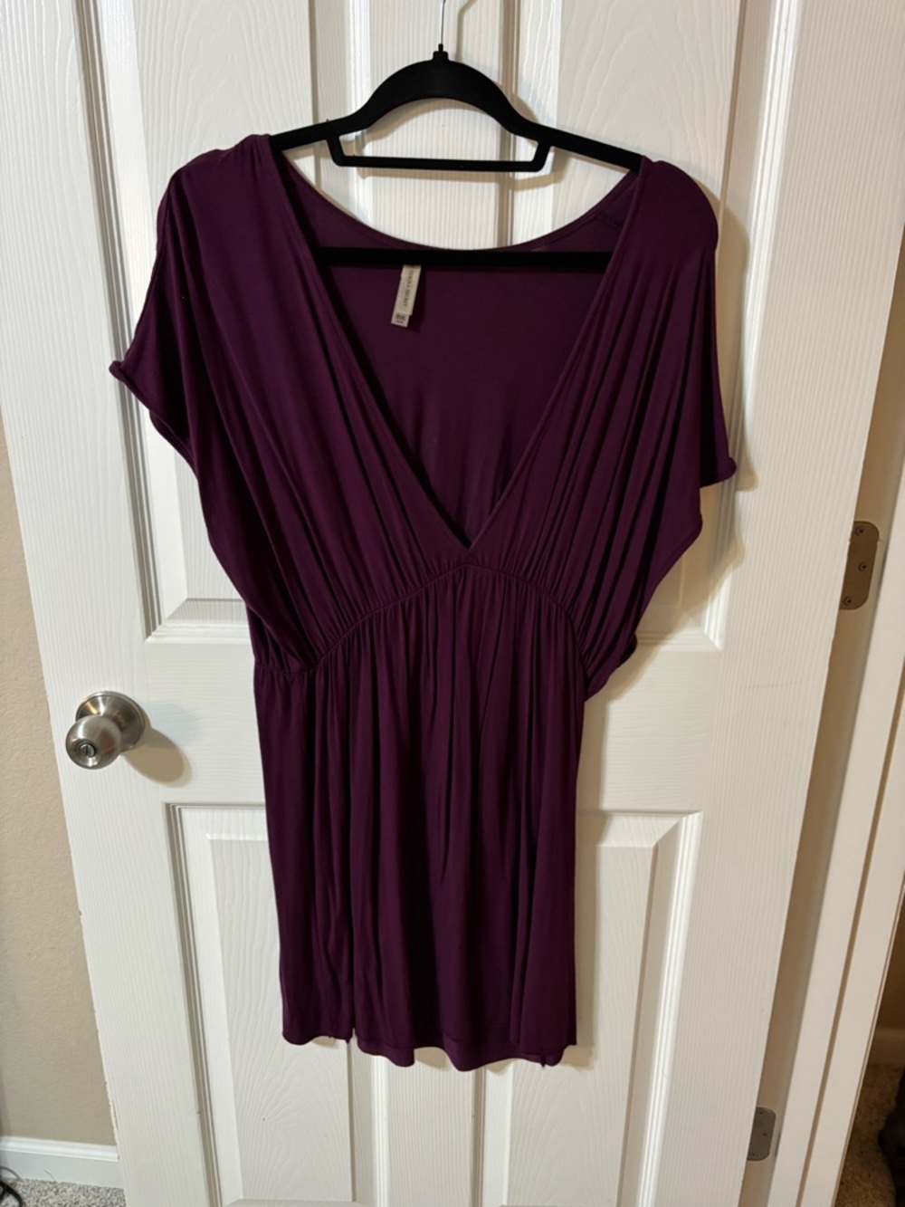 Plush Deep Plum V-Neck Women’s bathing suit cover